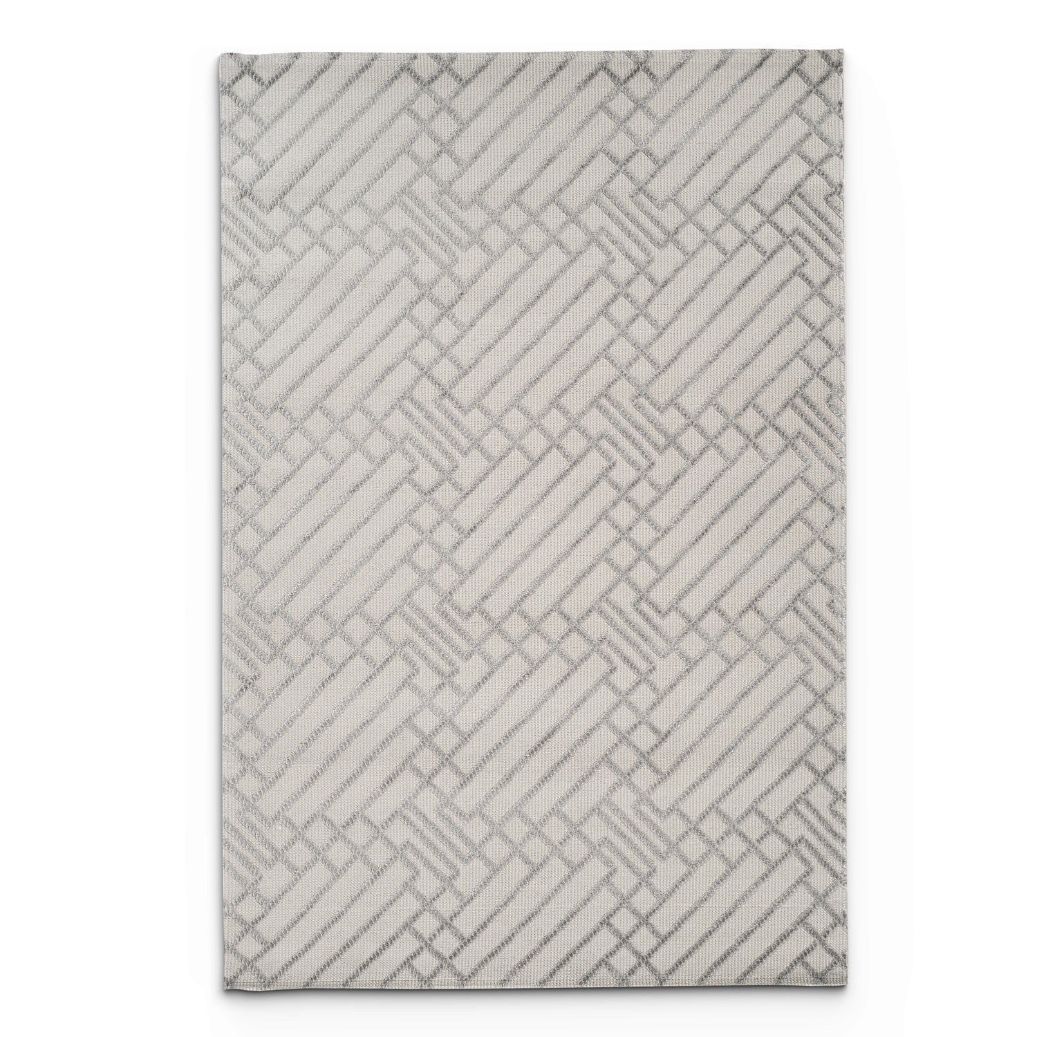 Camber Dusty Geometric Grey & Silver Rug
