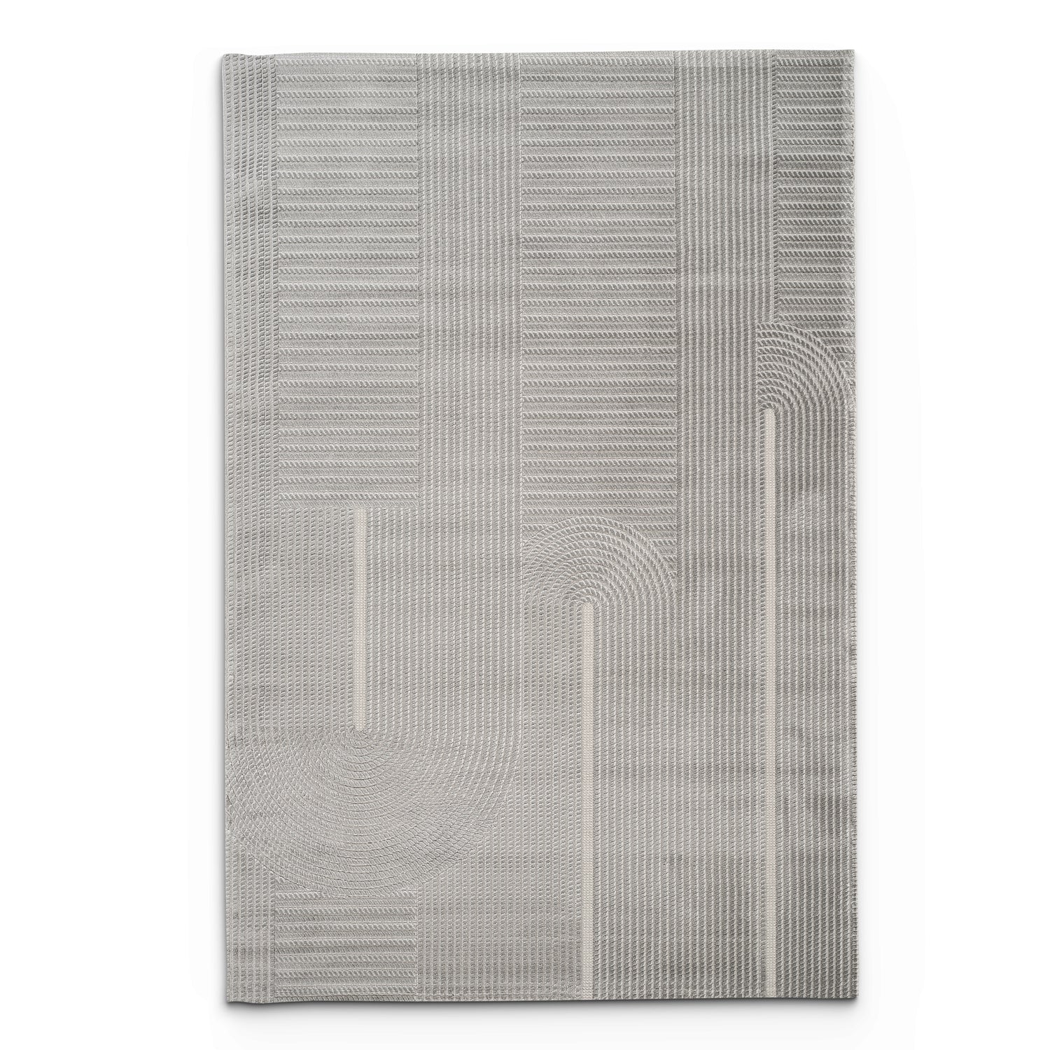 Camber Auburn Geometric Grey & Silver Rug