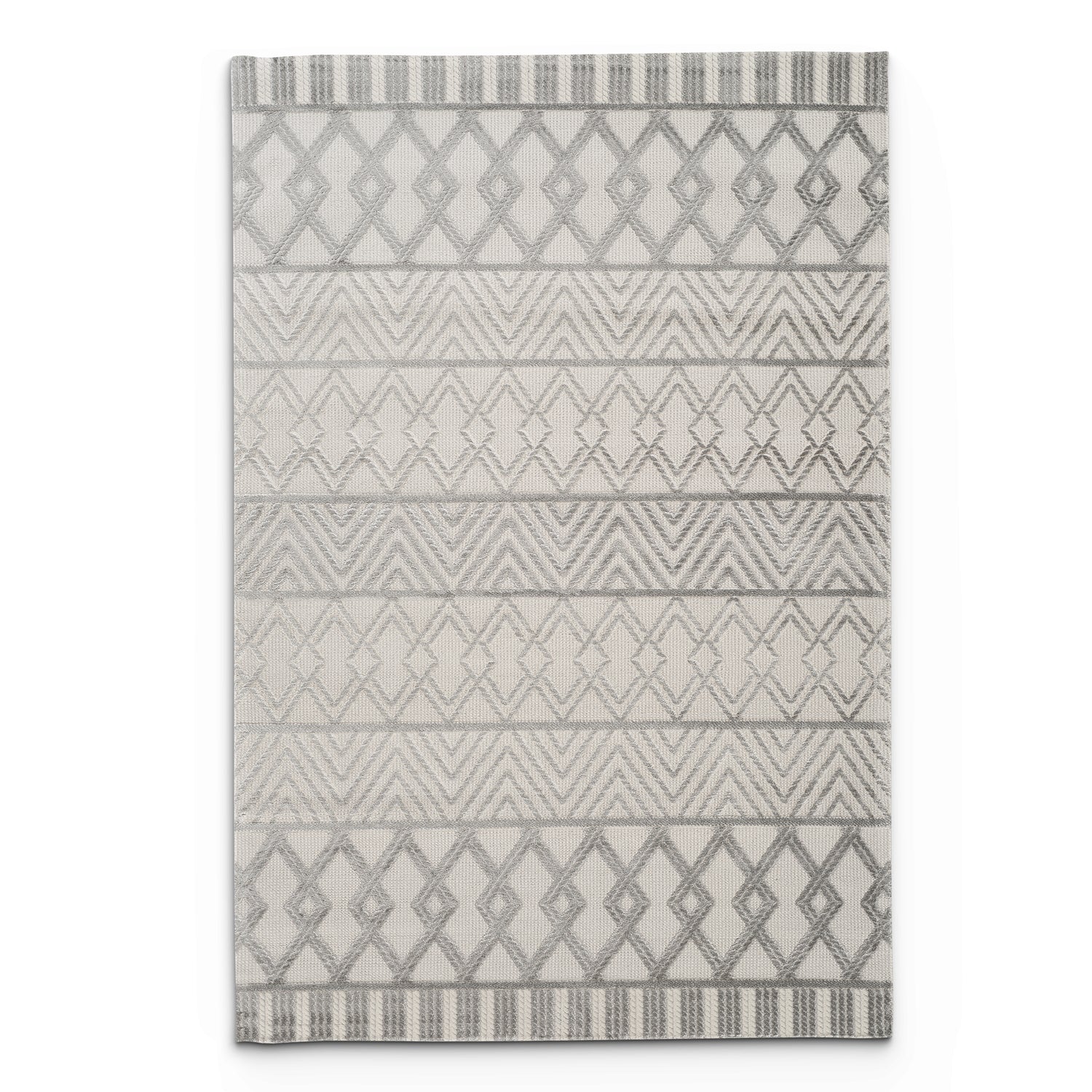 Camber Geometric Grey & Silver Rug