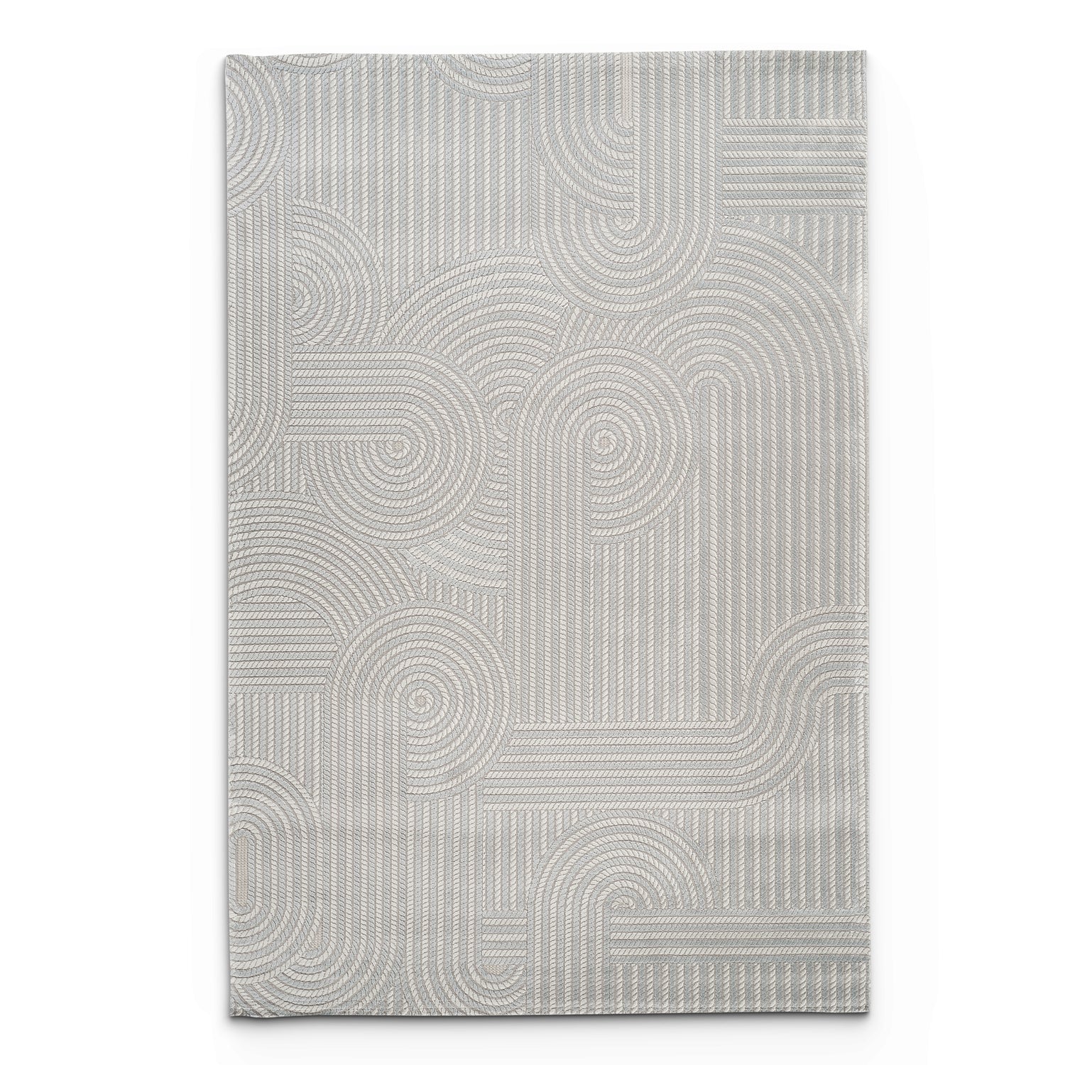 Camber Snow Geometric Blue Rug