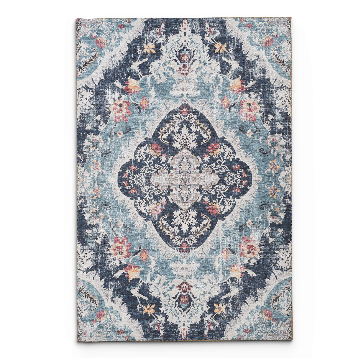 Portobello Dove Traditional Blue Rug