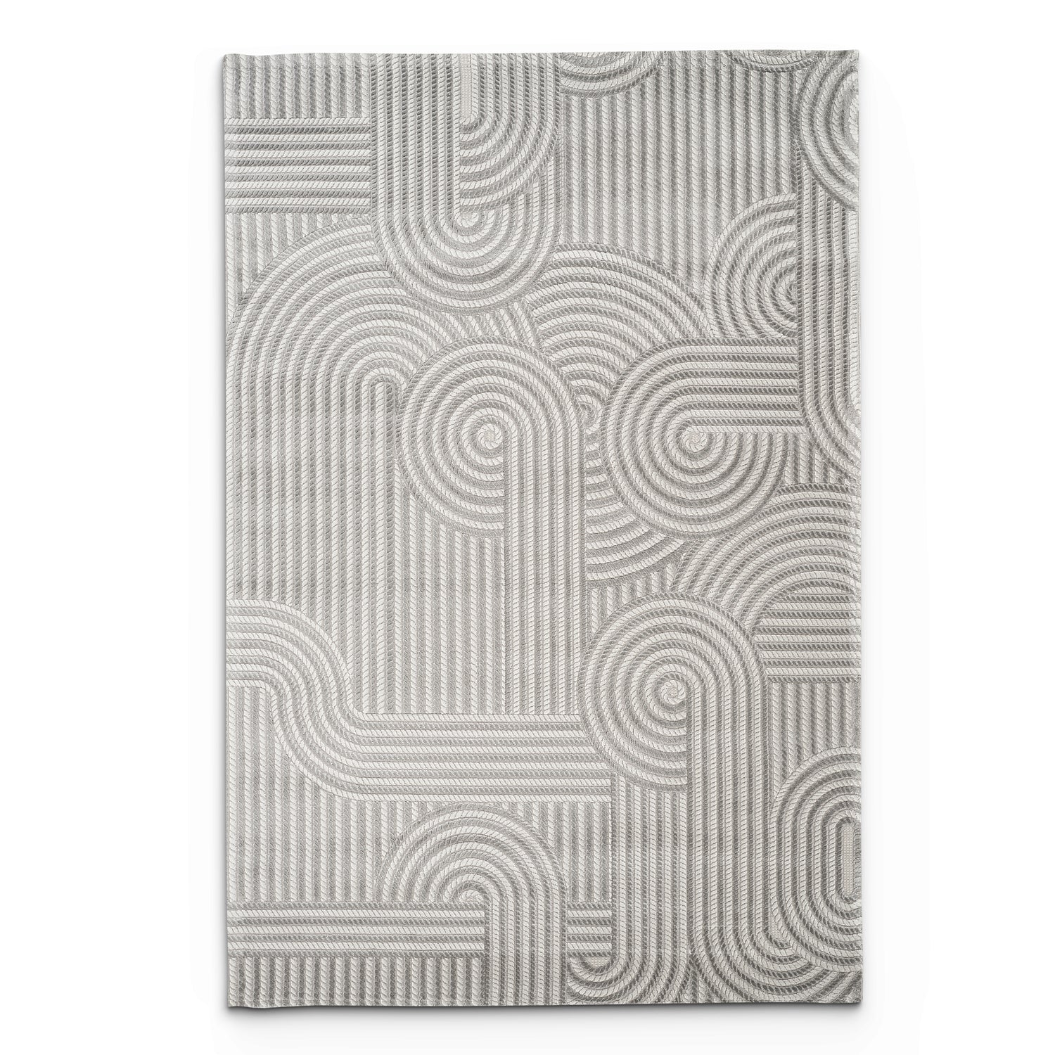 Camber Hollow Geometric Grey & Silver Rug