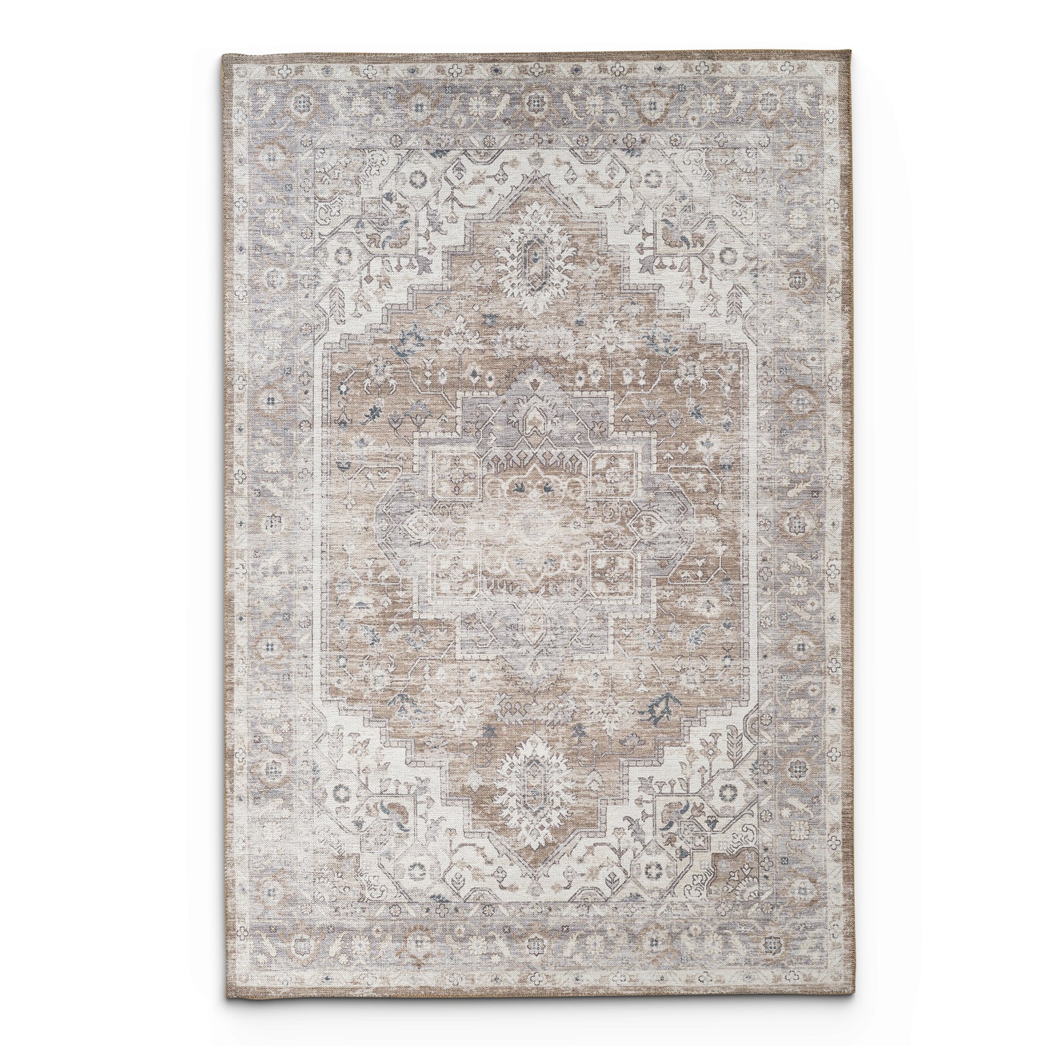 Portobello Terra Traditional Brown & Taupe Rug