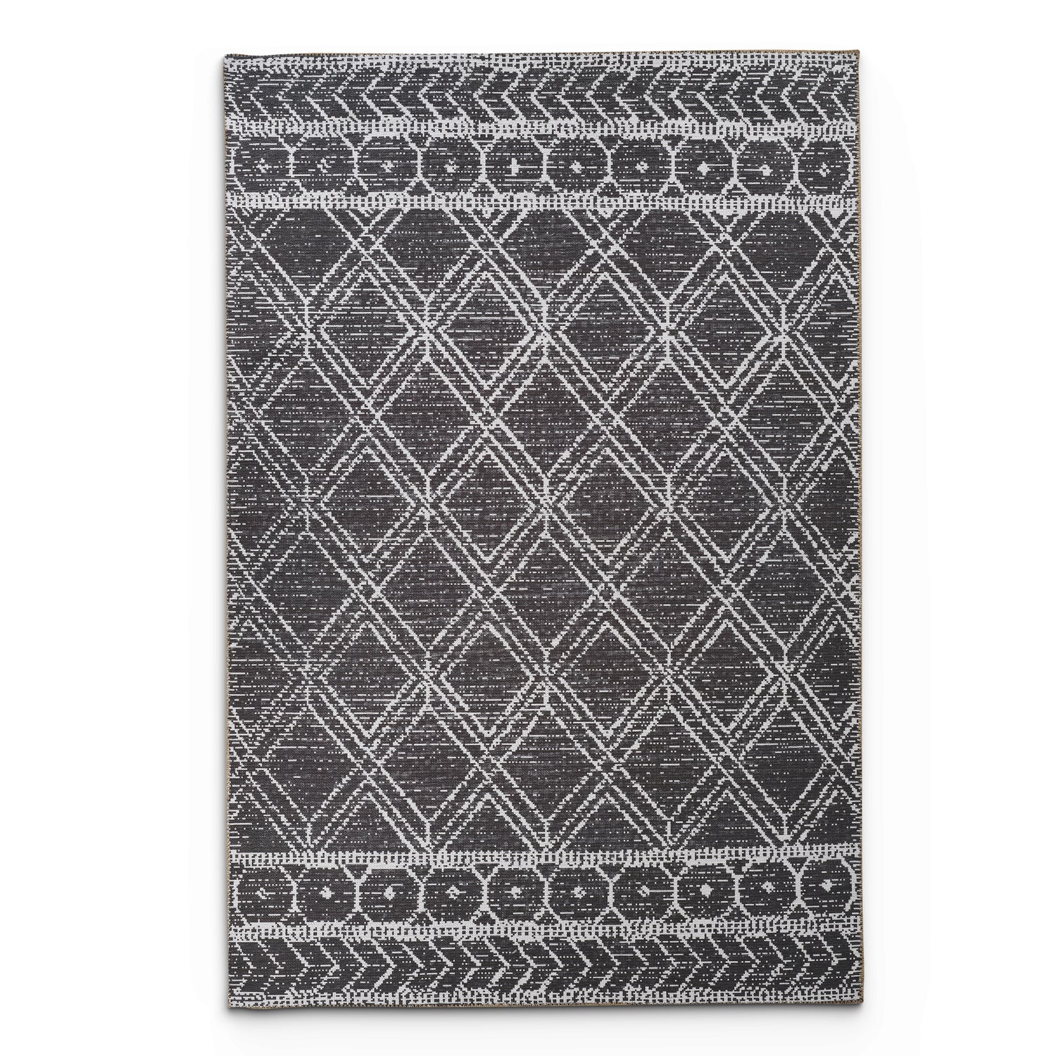Portobello Fennel Traditional Black & White Rug