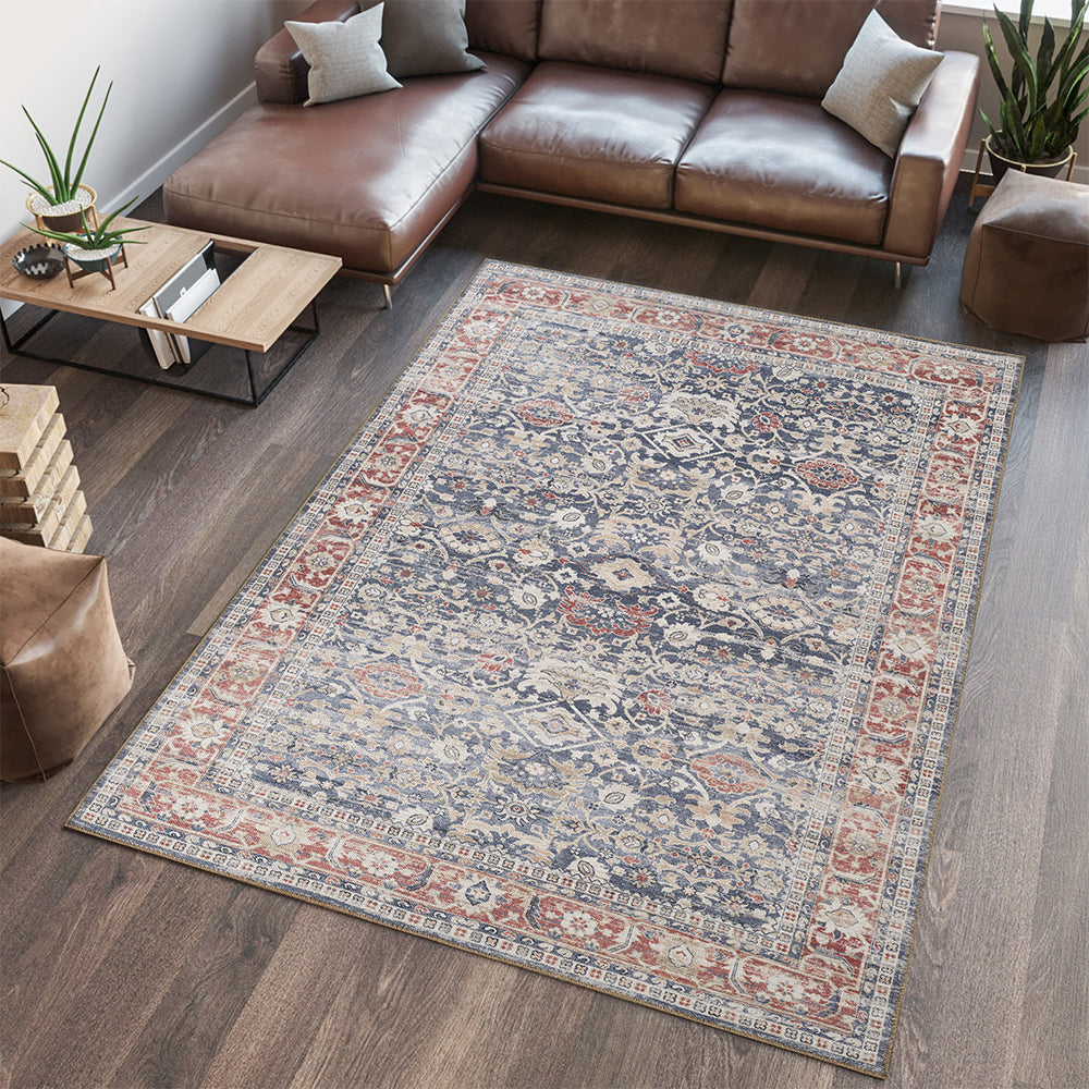 Portobello Myrrh Traditional Red & Burgundy Rug