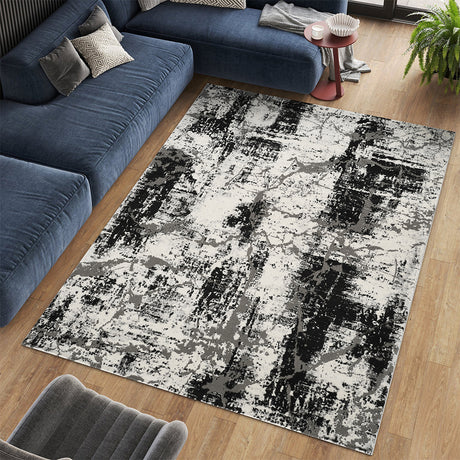 Stonehaven Moss Contemporary Black & White Rug