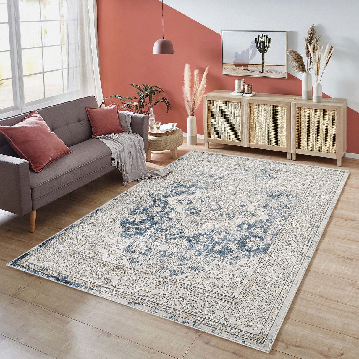 Rainbow Cloud Traditional Natural & Neutral Rug