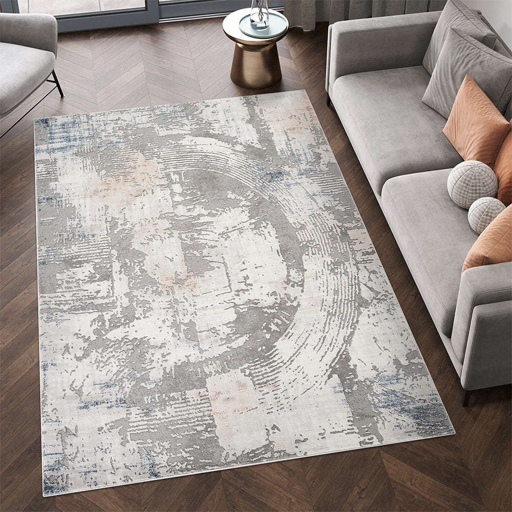 Rainbow Sorrel Contemporary Grey & Silver Rug