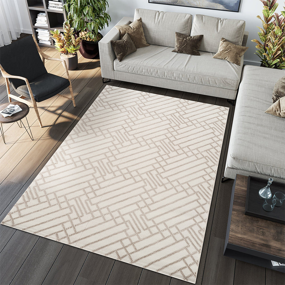 Camber Bay Geometric Brown & Taupe Rug