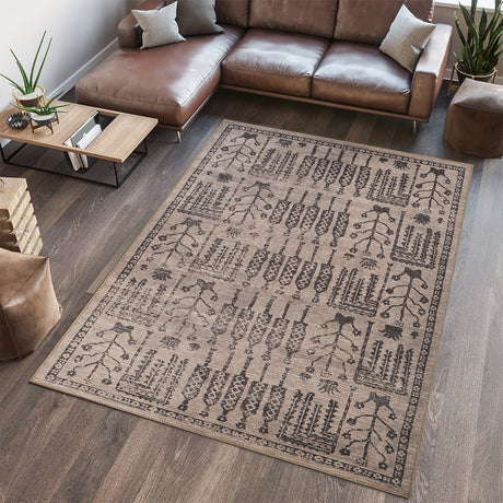 Portobello Vale Traditional Brown & Taupe Rug