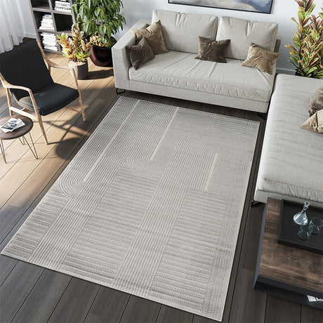 Camber Berry Geometric Grey & Silver Rug