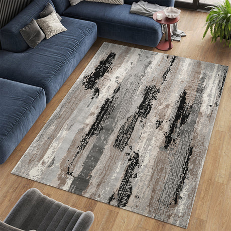 Stonehaven Blush Contemporary Black & White Rug