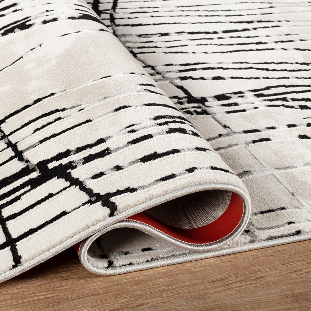 Stonehaven Marble Contemporary Black & White Rug
