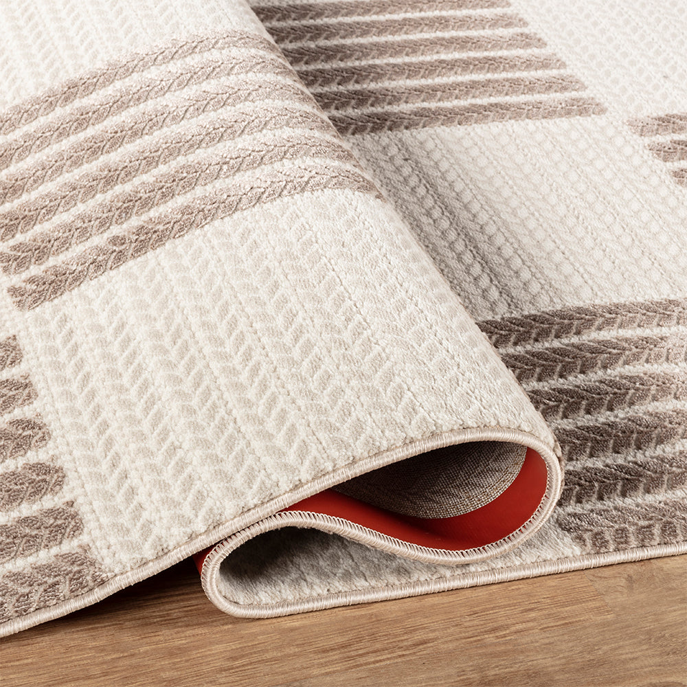 Camber Glimmer Geometric Brown & Taupe Rug