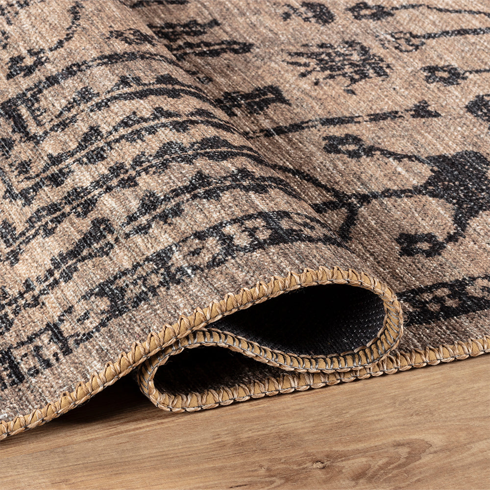 Portobello Vale Traditional Brown & Taupe Rug