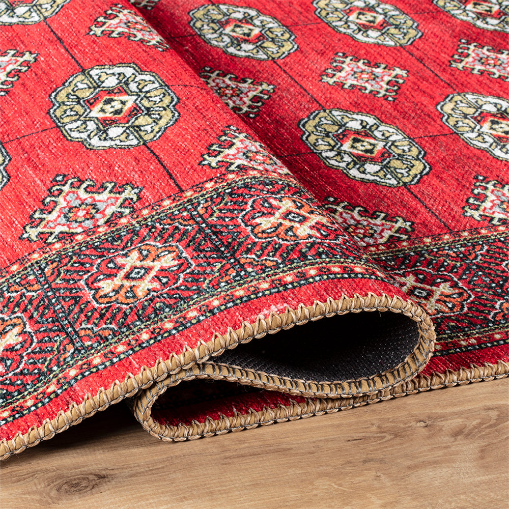 Portobello Elm Traditional Red & Burgundy Rug