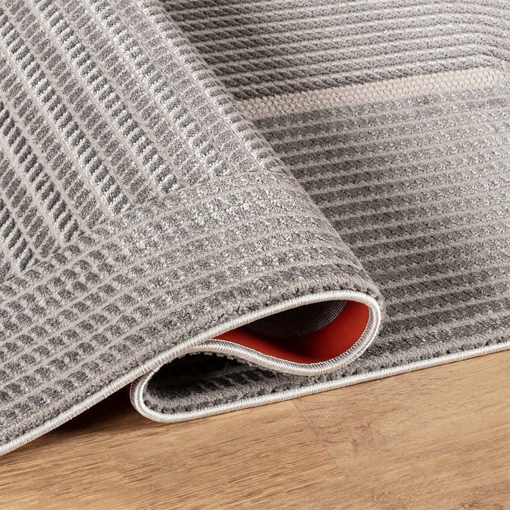 Camber Berry Geometric Grey & Silver Rug