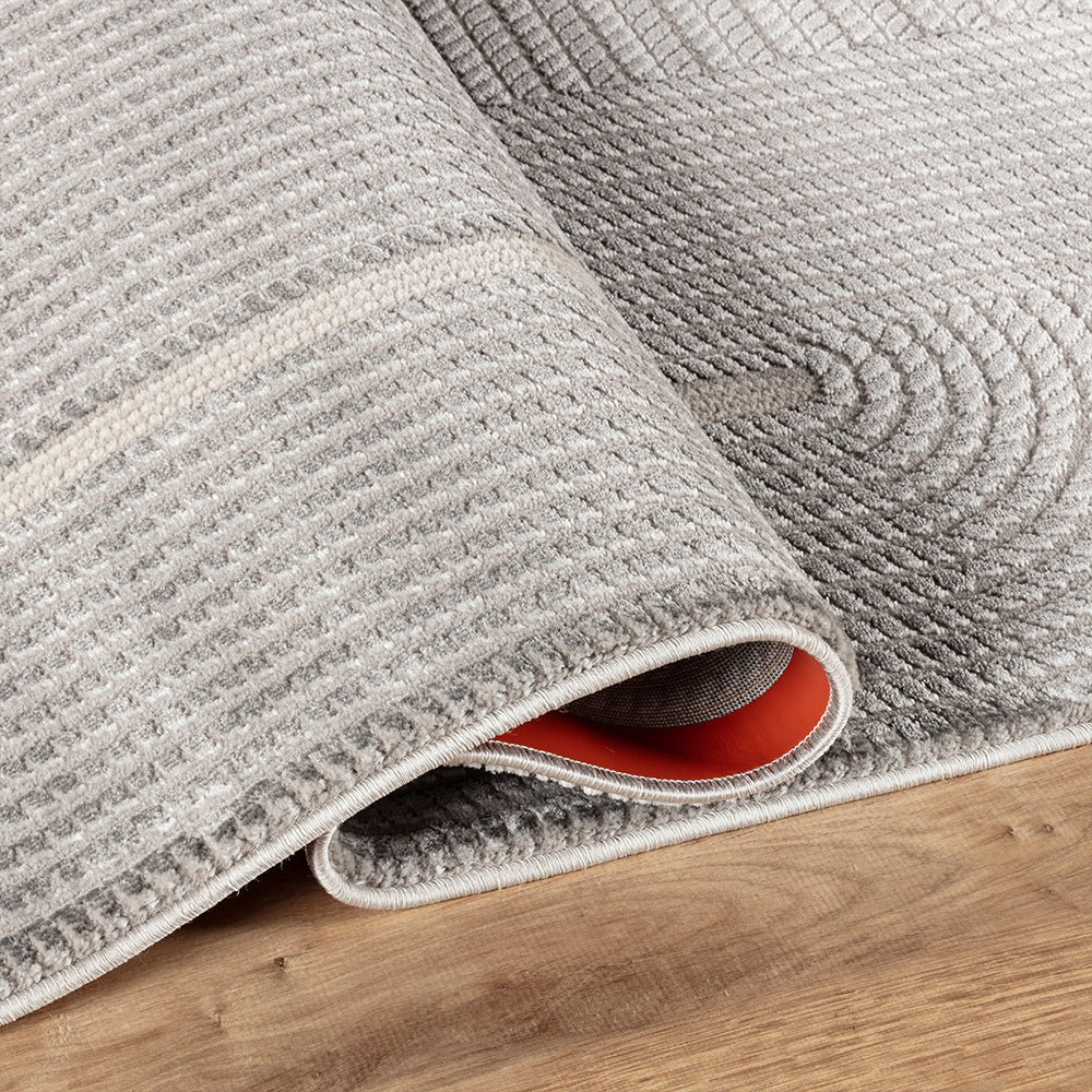 Camber Auburn Geometric Grey & Silver Rug