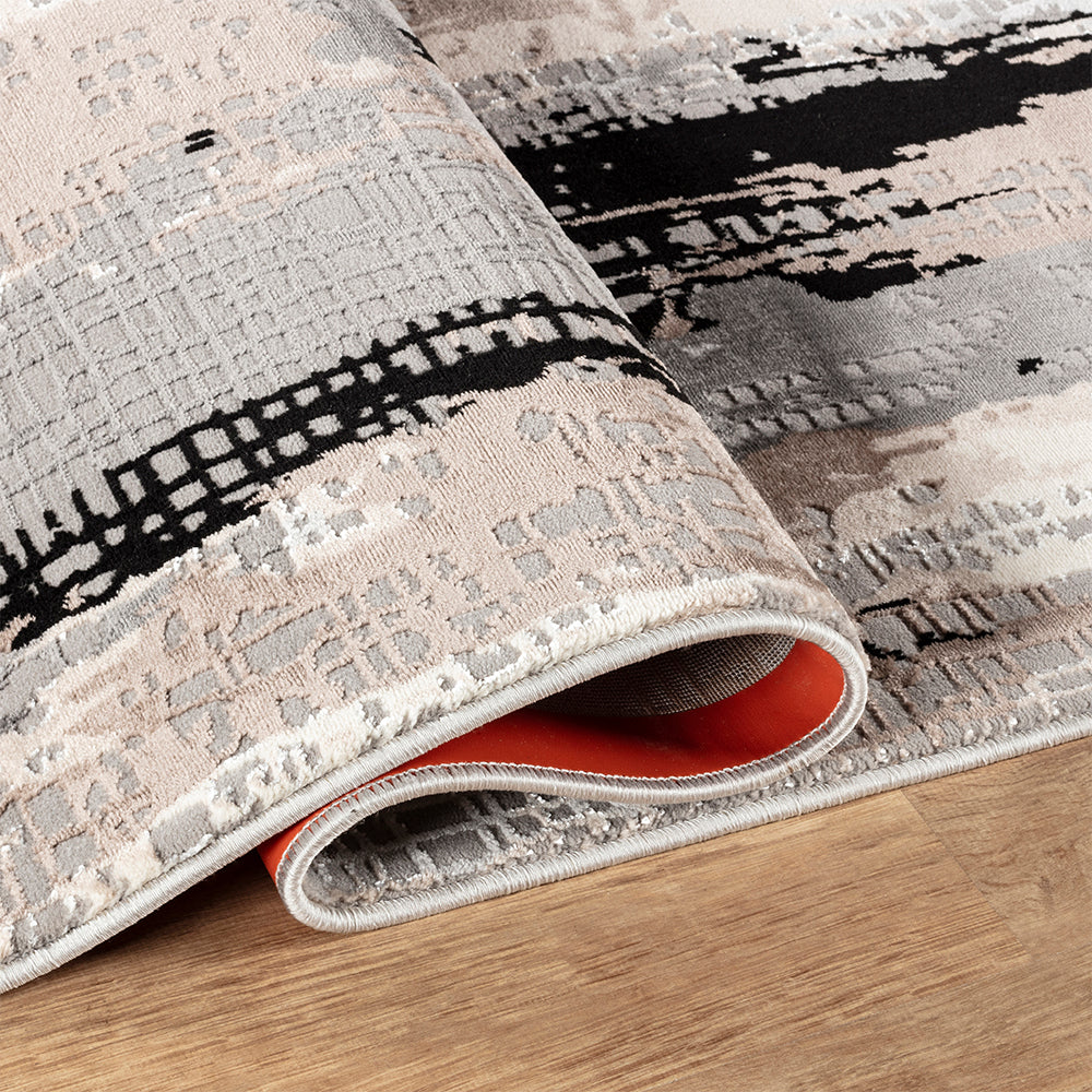 Stonehaven Blush Contemporary Black & White Rug