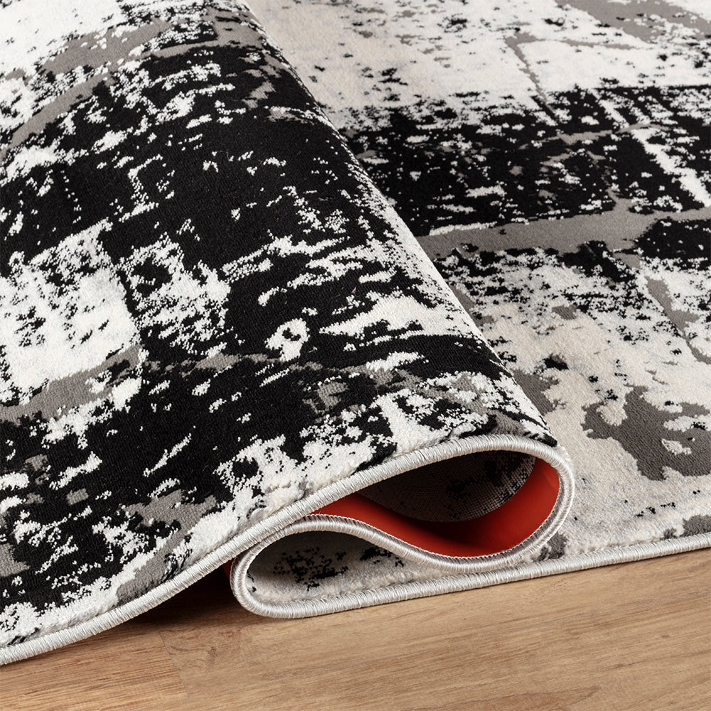 Stonehaven Moss Contemporary Black & White Rug