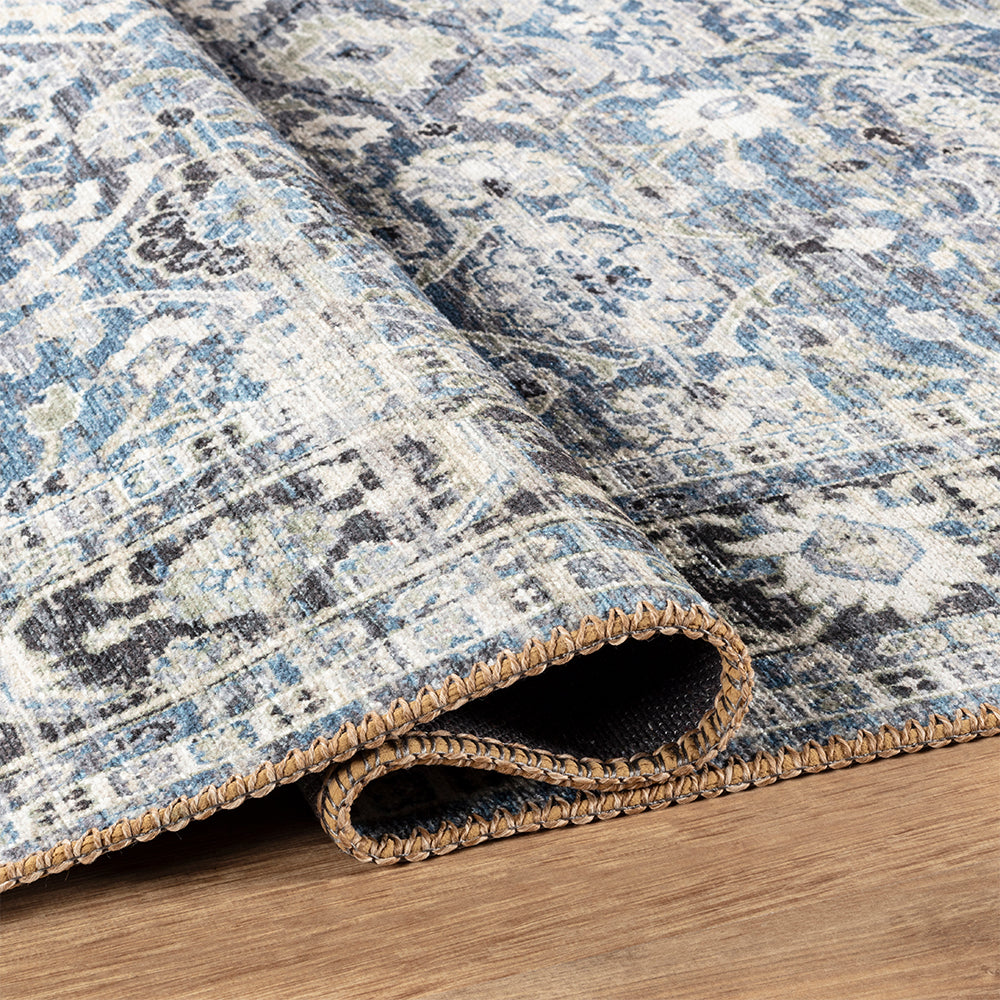 Portobello Ashen Traditional Blue Rug