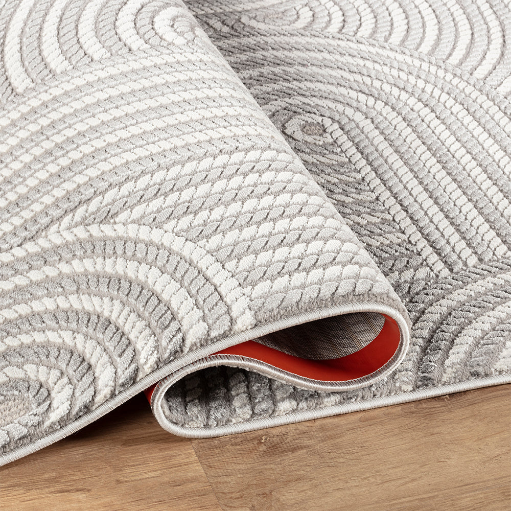 Camber Hollow Geometric Grey & Silver Rug