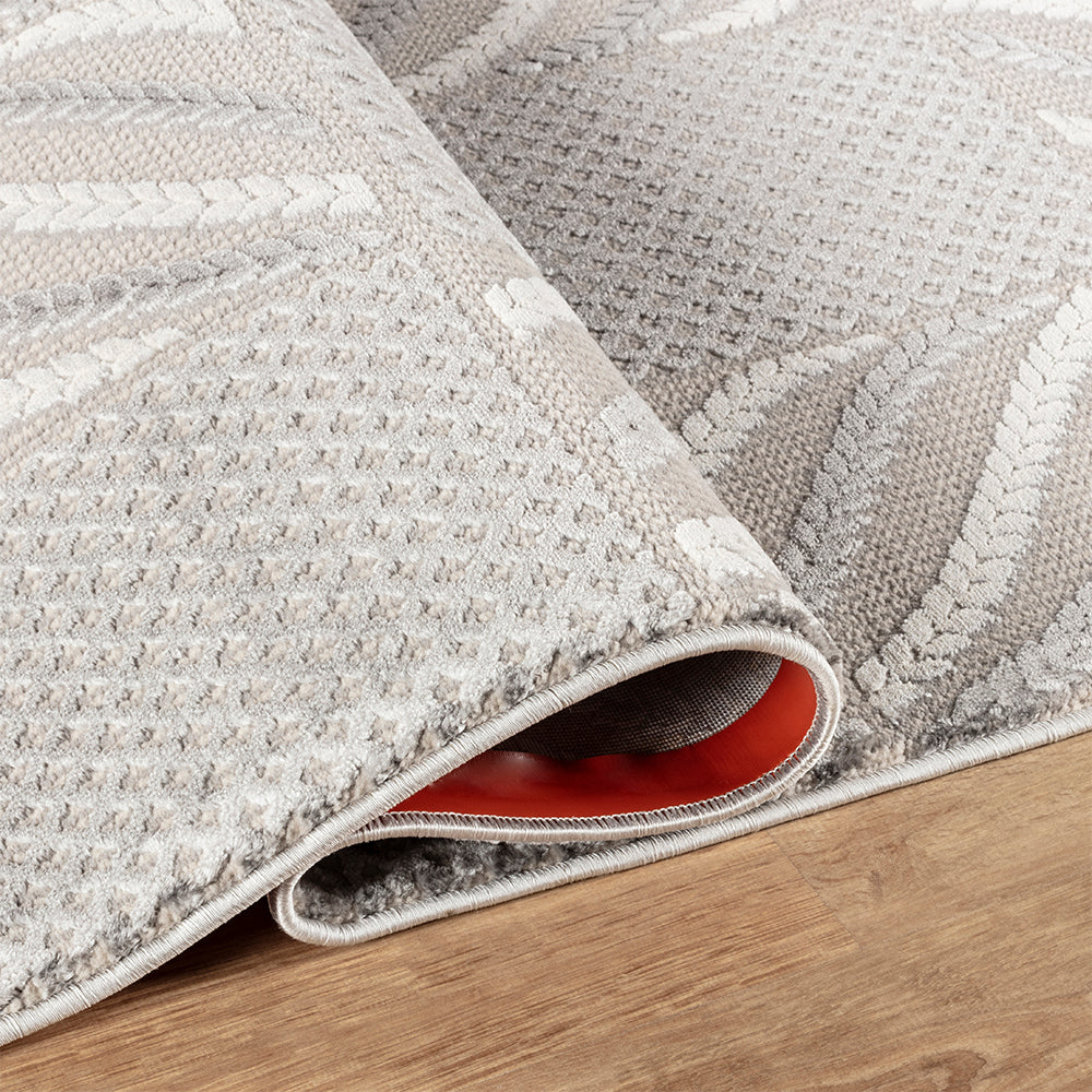 Camber Ridge Geometric Grey & Silver Rug