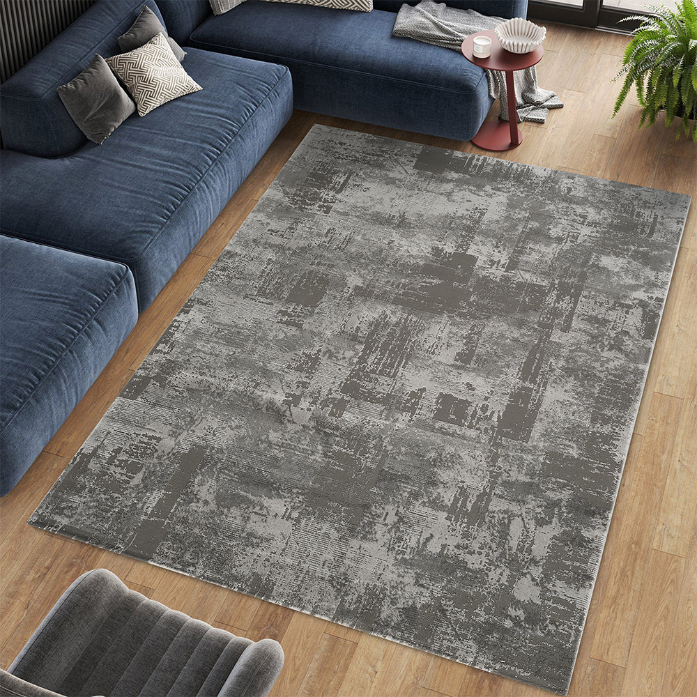Stonehaven Clove Contemporary Grey & Silver Rug