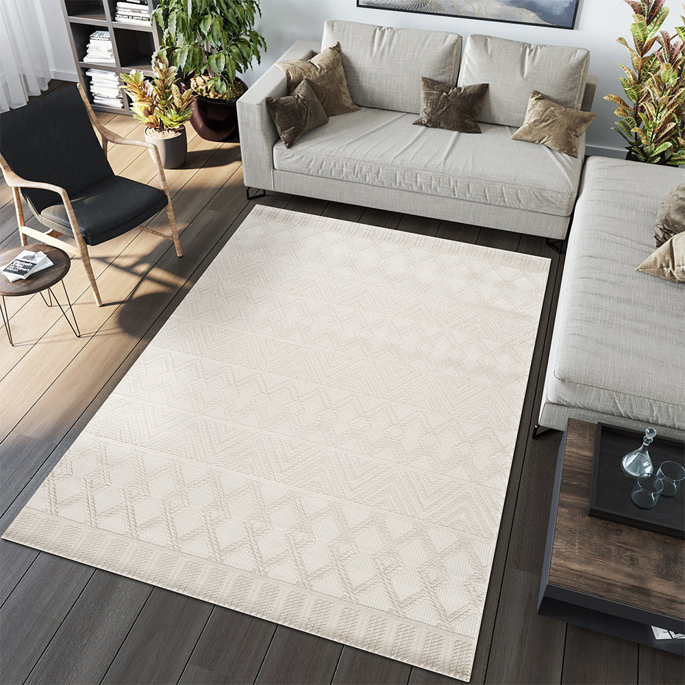 Camber Geometric Natural & Neutral Rug