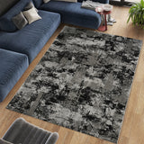 Stonehaven Flora Contemporary Black & White Rug