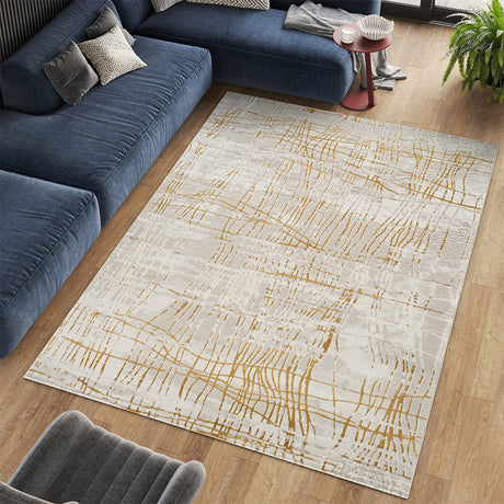 Stonehaven Amber Contemporary Brown & Taupe Rug