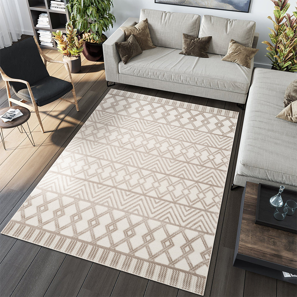 Camber Geometric Brown & Taupe Rug