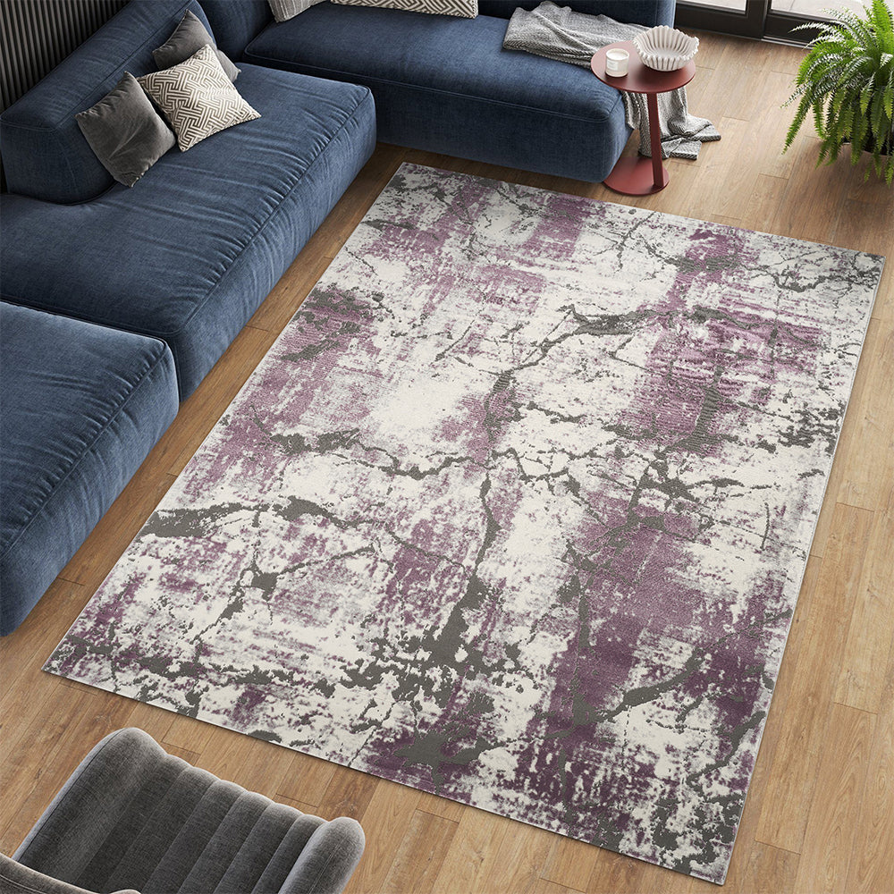 Stonehaven Hollow Contemporary Grey & Silver Rug