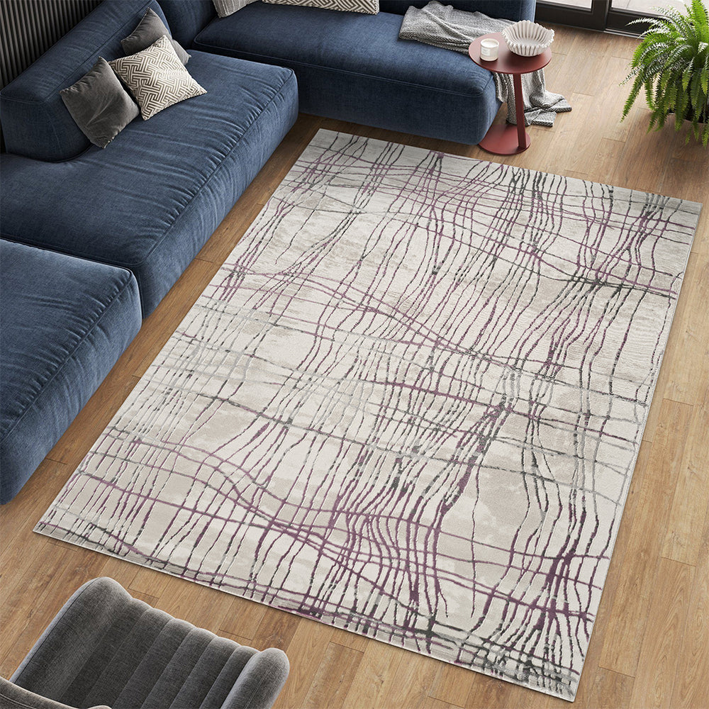 Stonehaven Quartz Contemporary Grey & Silver Rug