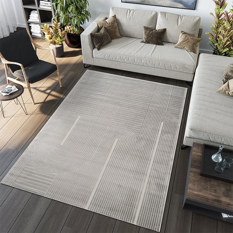 Camber Auburn Geometric Grey & Silver Rug