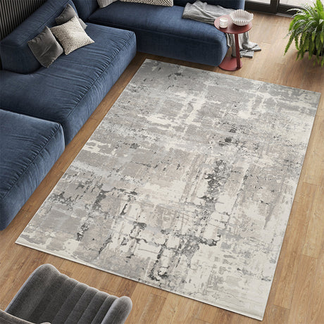 Stonehaven Rain Contemporary Grey & Silver Rug