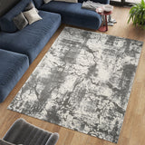 Stonehaven Vale Contemporary Grey & Silver Rug