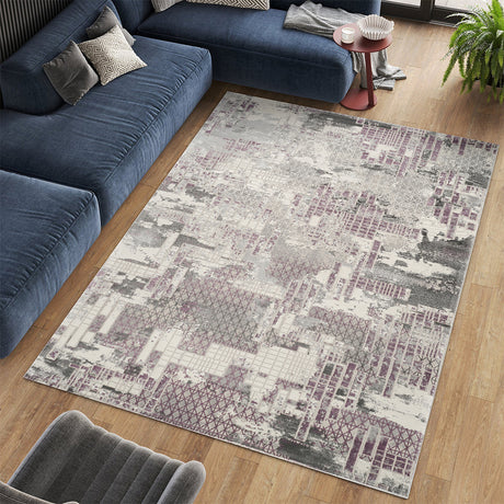 Stonehaven Moor Contemporary Grey & Silver Rug
