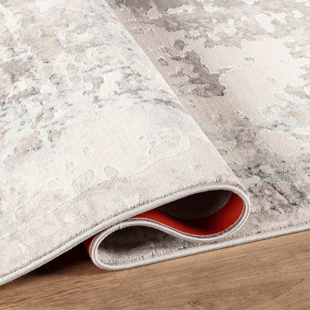 Stonehaven Crimson Contemporary Grey & Silver Rug