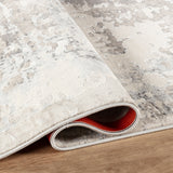 Stonehaven Crimson Contemporary Grey & Silver Rug