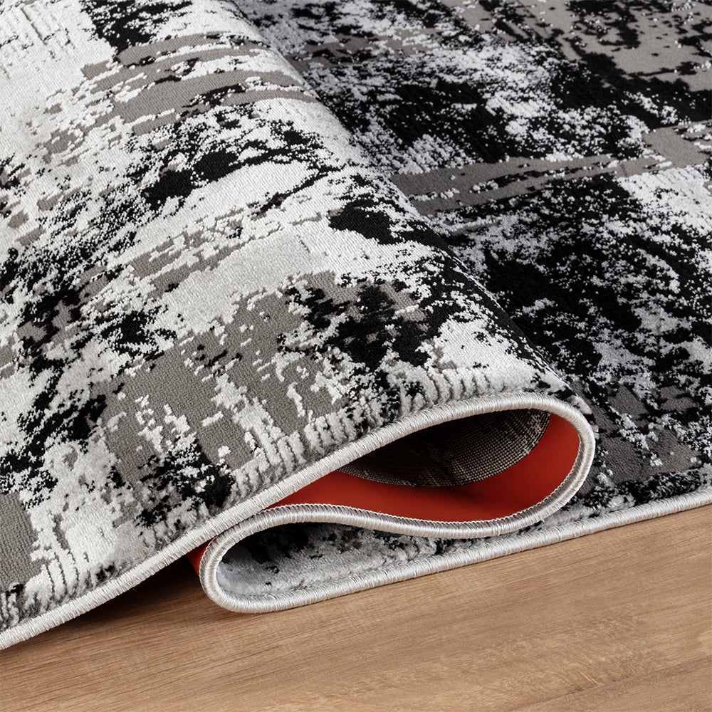 Stonehaven Flora Contemporary Black & White Rug