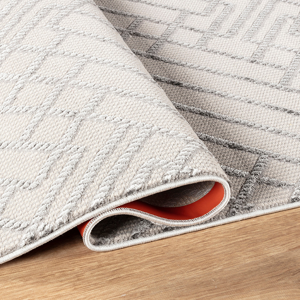 Camber Dusty Geometric Grey & Silver Rug